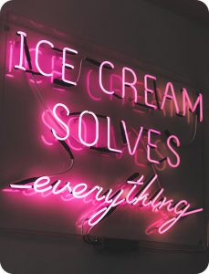 Ice cream solves everything board with pick light