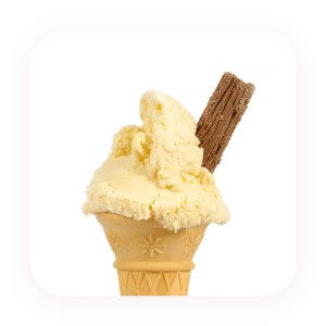 ice cream cone with chocolate stick