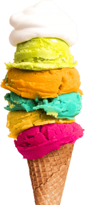 six layer ice cream cone