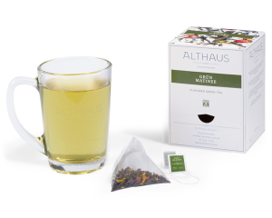 althaus Flavoured Green Tea Box with green tea coffee