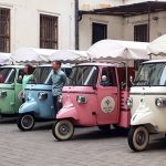 five Tekneitalia brand ice cream cart of different colours