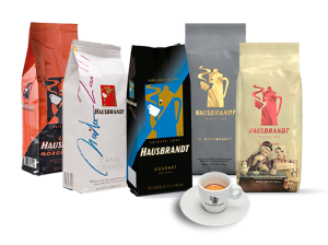Packages of Hausbrandt Premium Coffee Blend